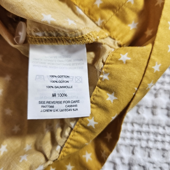 Madewell Size xs Mustard yellow star print top with side tie - Picture 7 of 9